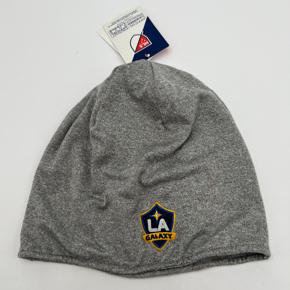 Adidas MLS LA Galaxy Heather Gray Embroidered Beanie Skull Cap Hat New With Tags